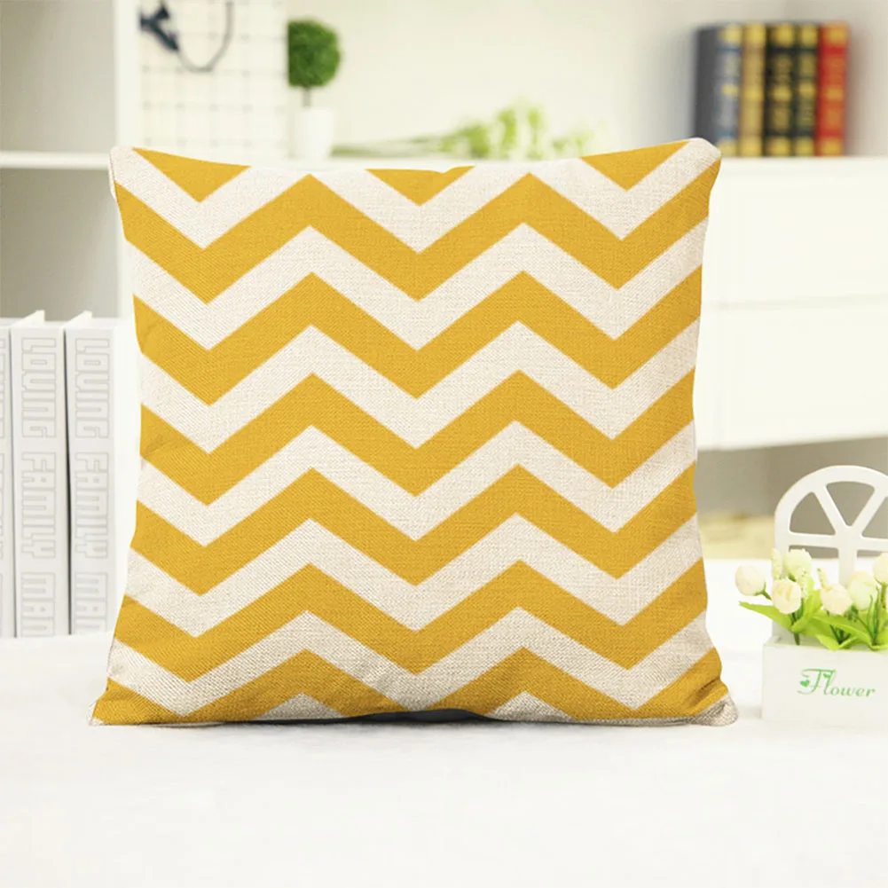 

Fashion Pillow Cover High Quality Geometric Patterns Square Linen Pillowcase 45*45cm For Home Decoration Poszewki Na Poduszki