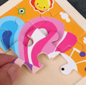 Детская деревянная головоломка Деревянный 3D пазл головоломки для детей детские