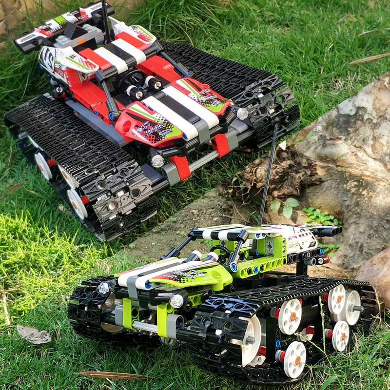 Technic RC Гусеничный гоночный автомобиль строительные блоки Электрический Мотор мощность дистанционное управление функция кирпичи автомобиль игрушки для детей