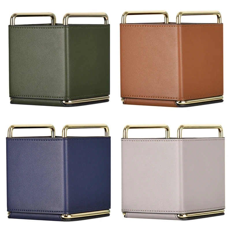 

Многофункциональная настольная коробка для хранения косметики кожи украшения для дома и офиса настольная подставка для ручек ящик для хра...