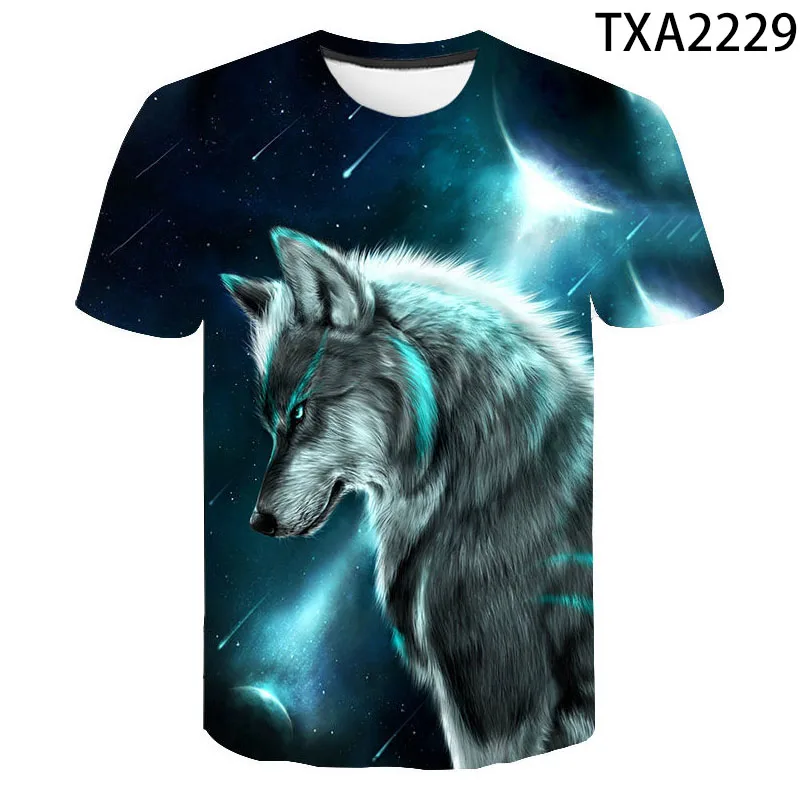

2021 New Fashion Wolf 3D Printed T Shirt Summer Style Men Women Children Streetwear Short Sleeve Boy Girl Kids Casual Tops Tee