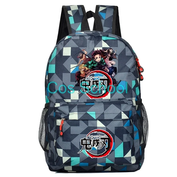 Cos School Kamado Tanjirou Nezuko рюкзак Demon Slayer Kimetsu no Yaiba рюкзаки Оксфорд тканевые сумки аниме