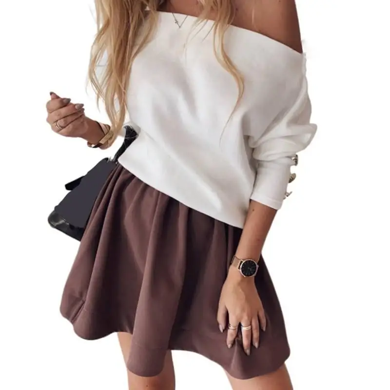 Осенние женские вечерние сексуальные свитера с длинным рукавом и вырезом