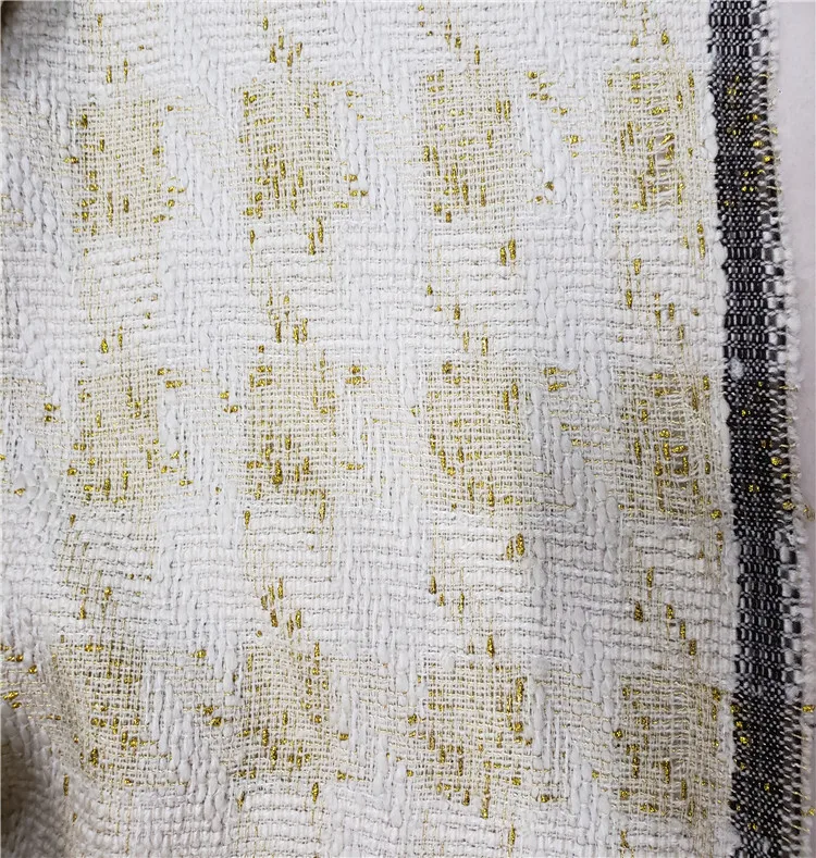 Бесплатная доставка молочно-черный с блестящей линией Плетеный твидовый