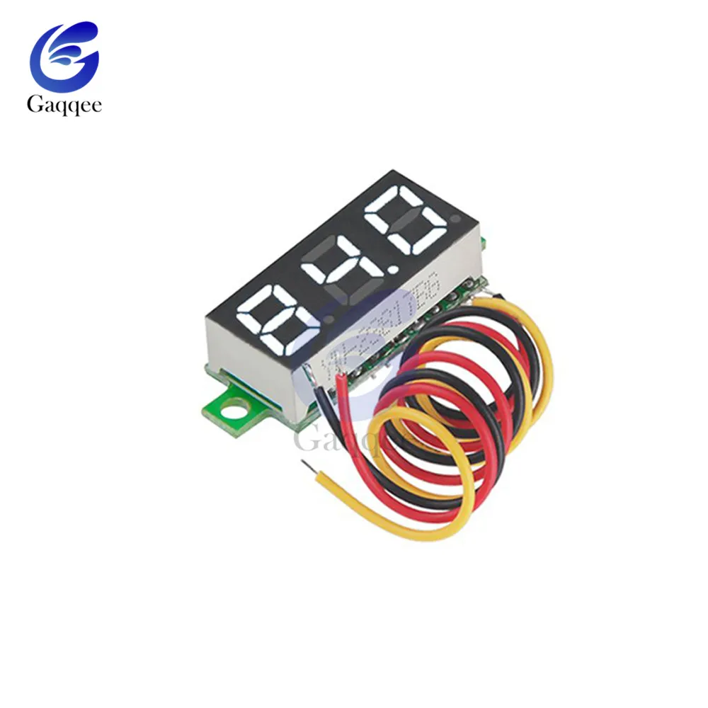 

0,28-дюймовый светодиодный цифровой вольтметр постоянного тока 0-100 В измеритель напряжения авто автомобильный мобильный тестер напряжения детектор 12 В красный зеленый синий желтый