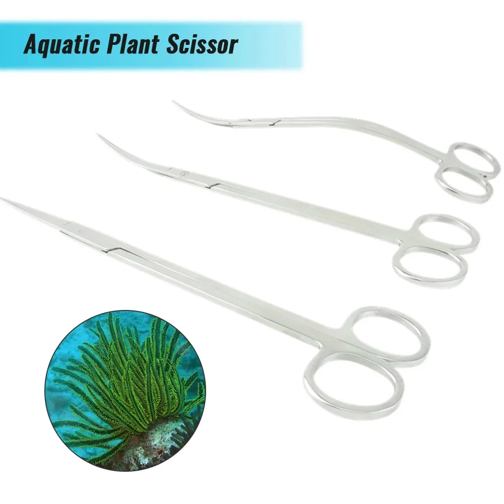

Cut Aquatic Aquarium Plant Tank Stainless Steel long Wave Scissor Tool Kit Water Grass Cutter Clipper Fish Tong Aquas cape