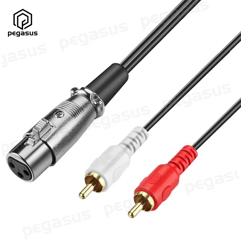 

Red/White Dual 2 RCA Male to XLR 3PIN Male Female Stereo Audio Speaker AMP Y Cable 15CM 1.5 Meters 3M