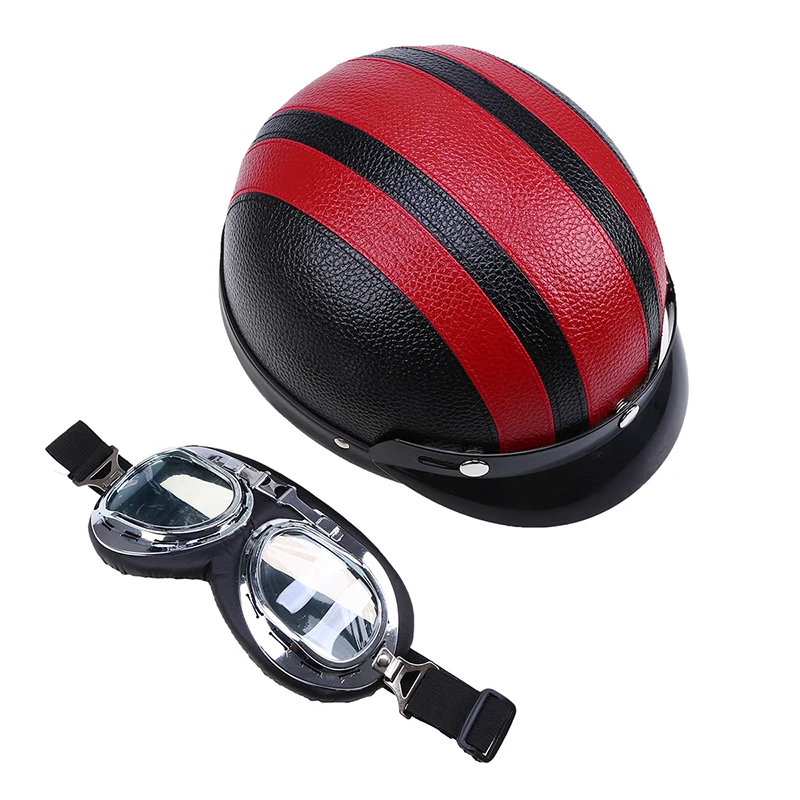 Винтажный мотоциклетный шлем для мотоциклистов кожаный Capacete Casco Casque Cruiser Кафе Racer