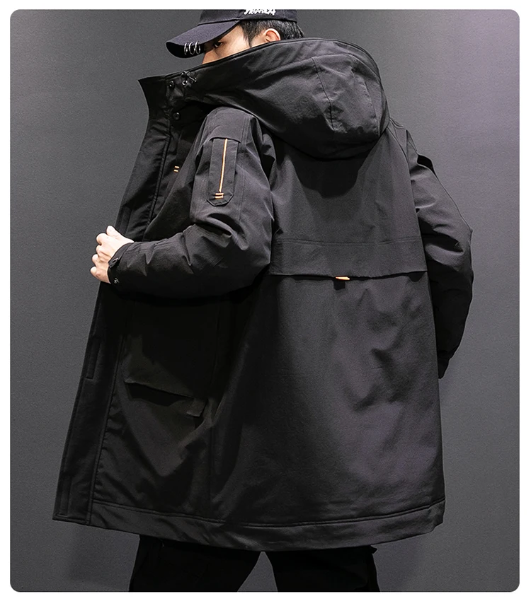 2022 Men's Duck Down Overcoat Windbreaker Jacket for Male Warm Parkas Winter Clothing with a Hood Plus Large Big Size 3XL XXXL