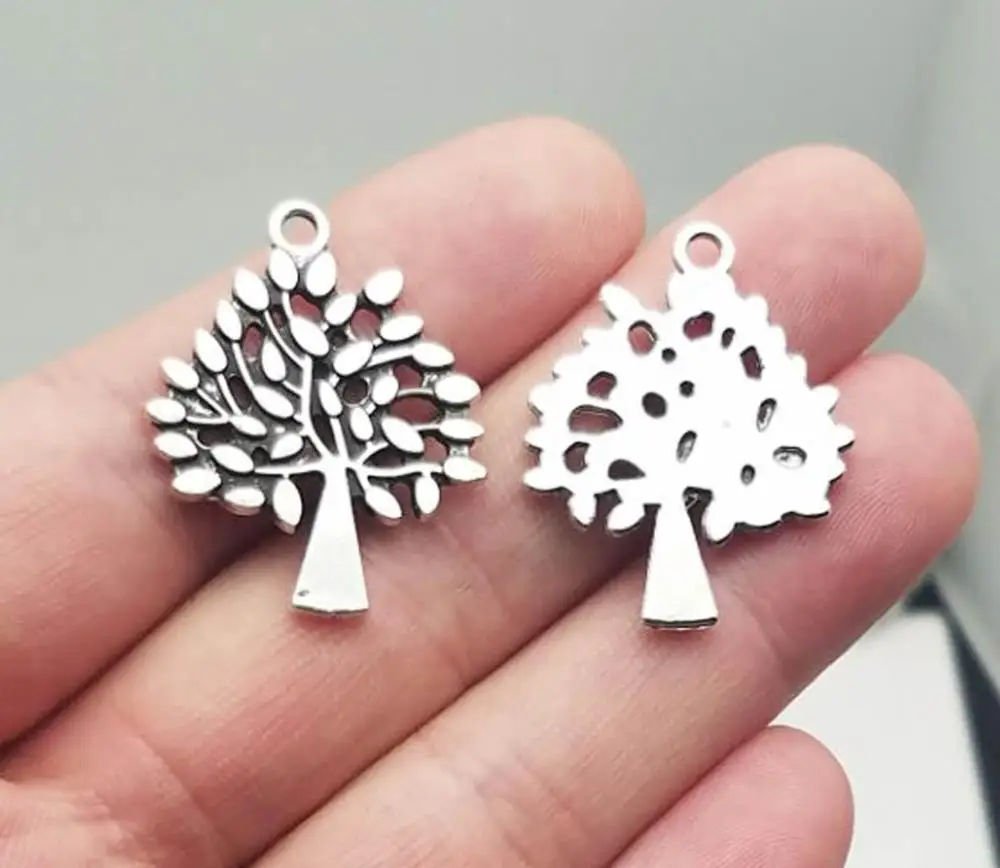 15 шт./лот-29x23 мм, посеребренные Подвески с древом жизни под старину, товары для рукоделия, аксессуары для ювелирных изделий