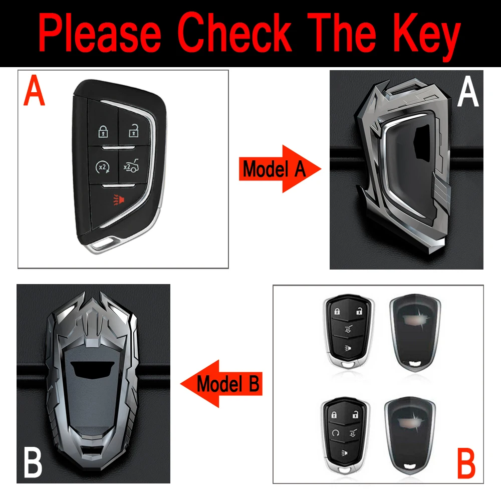 

Zinc Alloy Car Remote Key Cover Case Shell For Cadillac ESV Escalade CTS XTS ATS ATS-L XLS SRX XT4 XT5 CT5 CT6 4/5/6 Buttons