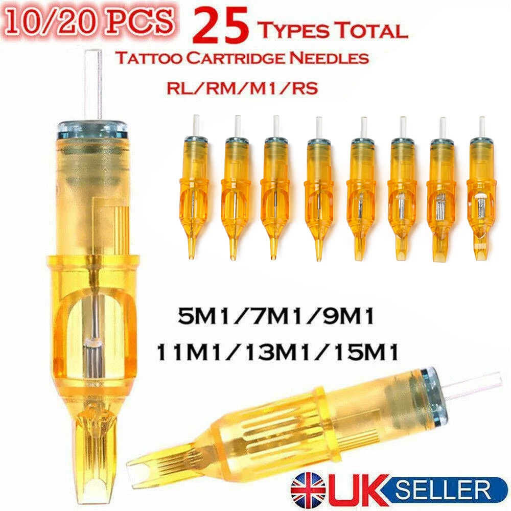 

20 шт., стерильные иглы для татуировок, нержавеющая сталь