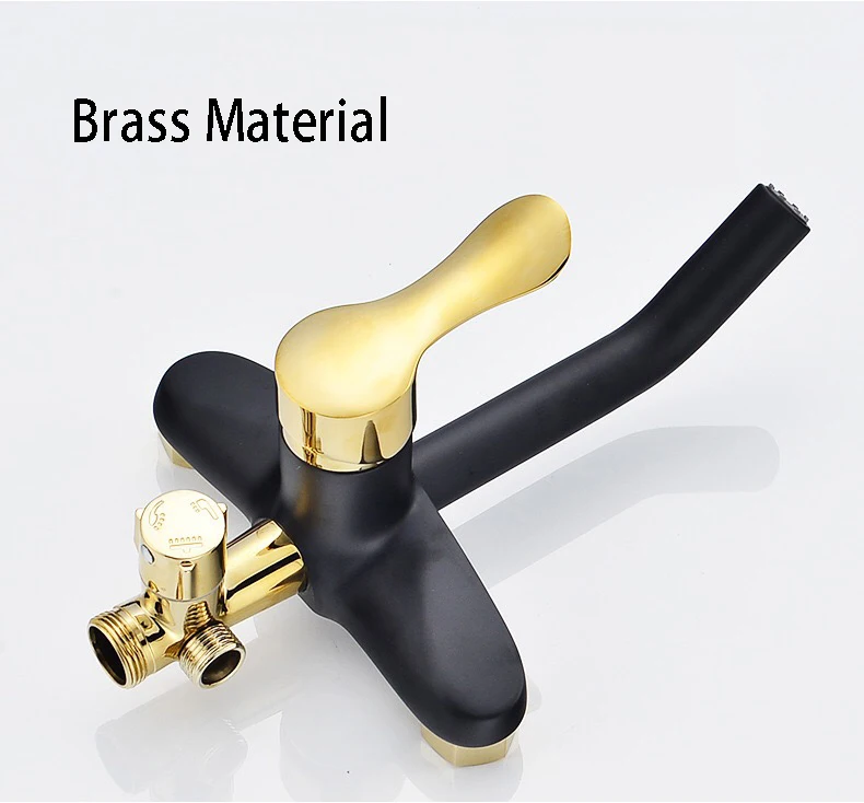 Роскошный черный и золотой душевой набор для ванной комнаты античный смеситель