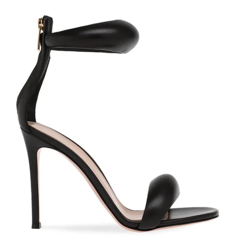 

Summer ladies high-heeled sandals round toe catwalk stiletto high-heeled sandals gold black party high-heeled sandals