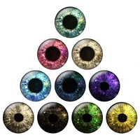 12 pairsbag thin glass cabochons 14mm doll eyes chips for diy jewelry making supplies bh174