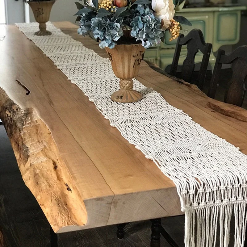 

Macrame Table Runner Handmade Macrame Table Runner Gorgeous Handwoven Wedding Table Decoration Wedding Table Runner with Long Ta