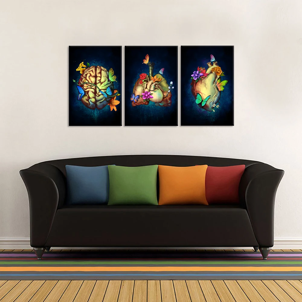 3 шт. самолет холст стены Искусство воздушный шар с самолетом голубое небо