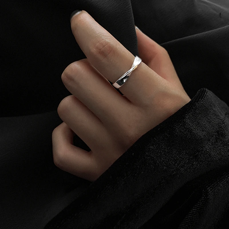 Простое модное геометрическое кольцо для женщин женское с изменяемым размером и