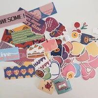 60pcs ins color love english cute stickers pack pvc sealing paster mobile phone laptop decorative sticker stationery collage