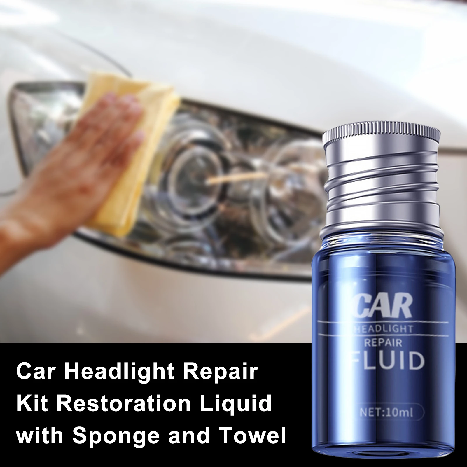 

New Liquid Car Headlight Repair Coating Solution Repair Kit Oxidation Rearview Coat Auto Headlight Polishing Anti-scratch 10ml