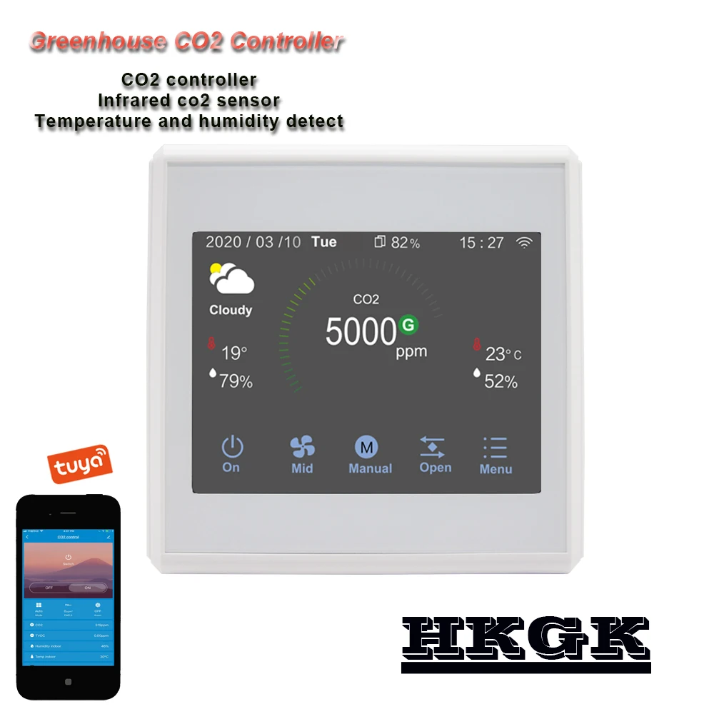 

WIFI CO2 controller, used to control the CO2 generator to increase the CO2 value, used in greenhouses, laboratories , with RS485