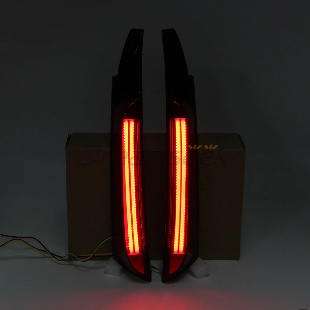 

LED Reflector Rear Trunk Pillar Light for Toyota Fortuner 2015-2021 Driving Brake Lamp w/ Dynamic Turn Signal Red Lens