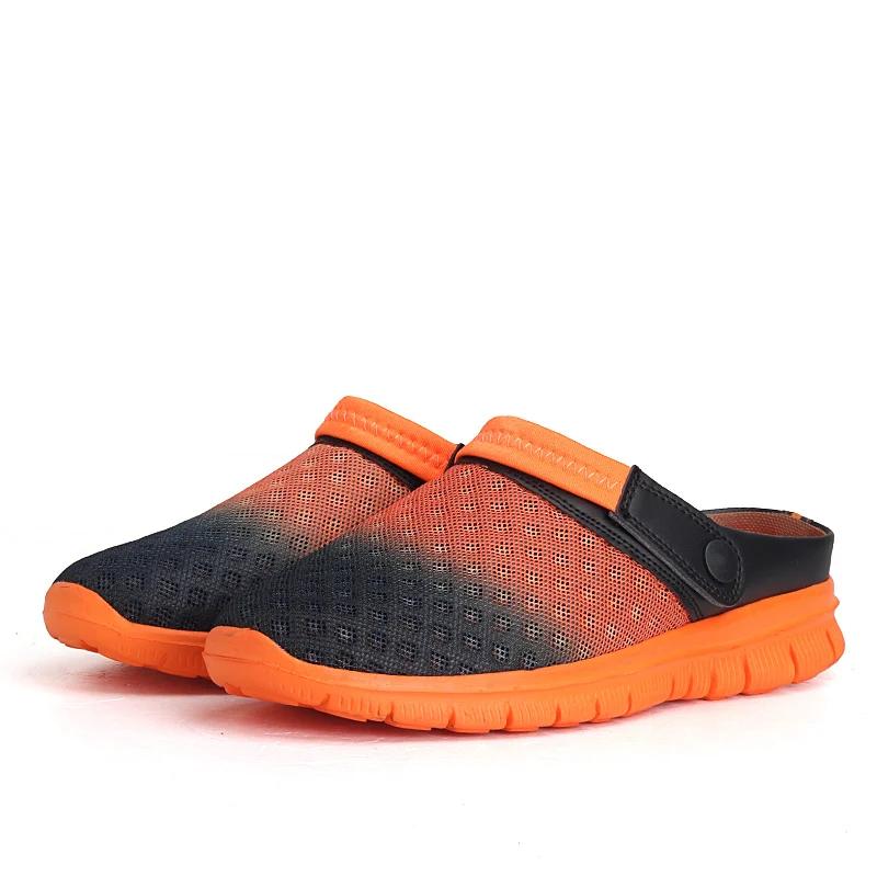 orange Crocse Crocks/парные сандалии для бассейна; летняя Уличная обувь для пляжа; мужские садовые Сабо без застежек; Повседневная водонепроницаемая обувь для душа; Crock - Цвет: orange