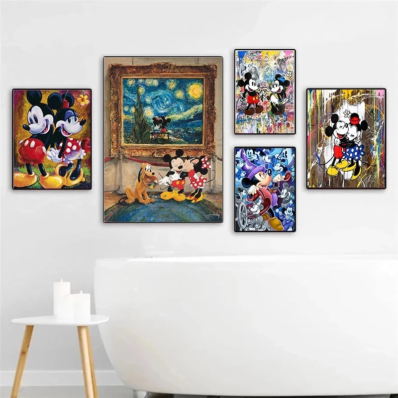 

HD Print Disney Canvas Anime Wall Art Painting Mickey Mouse Modular Pictures Home Nordic Decoration Poster Living Room No Frame