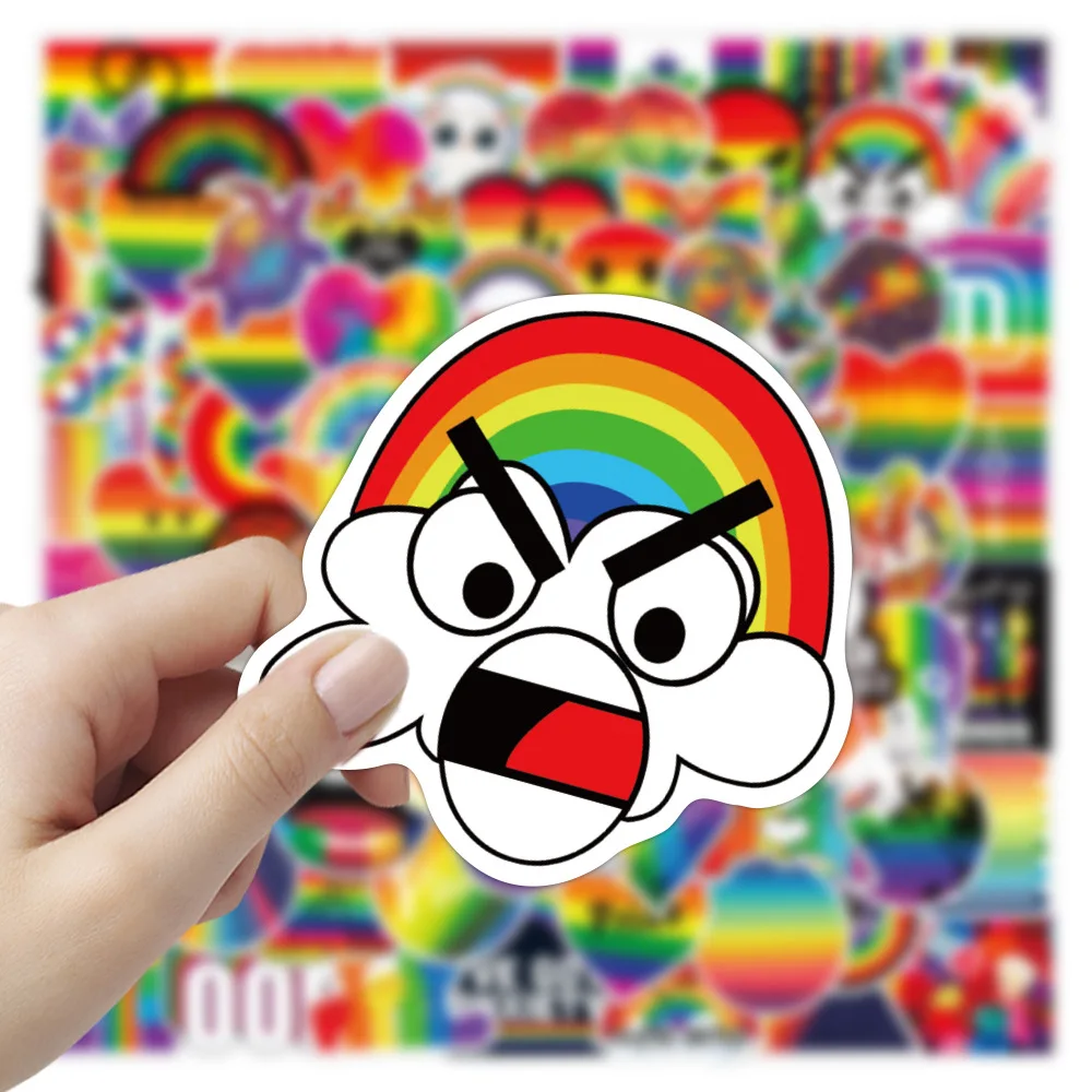 10/30/50/100PCS LGBT Rainbow Graffiti Stickers for Laptop Motorcycle Phone Fridge Waterproof Colorful Decals Cool Sticker Packs - купить по