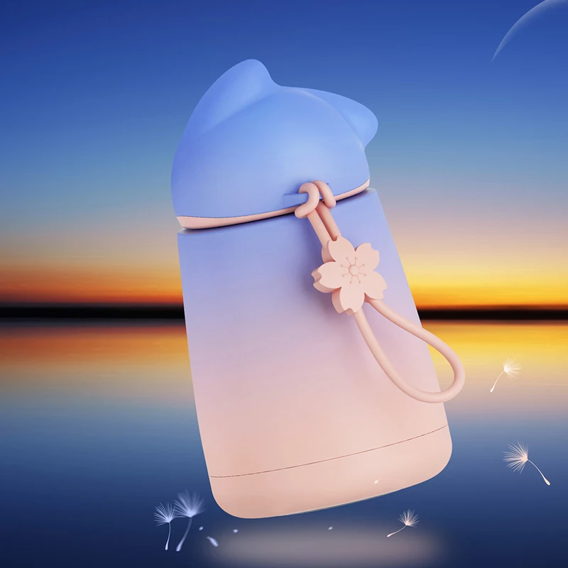 Модная Портативная бутылка для воды из нержавеющей стали вакуумная фляжка