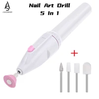 5 in 1 professional electric nail drill kit battery manicure pedicure grinding polishing nail art sanding file pen tools machine
