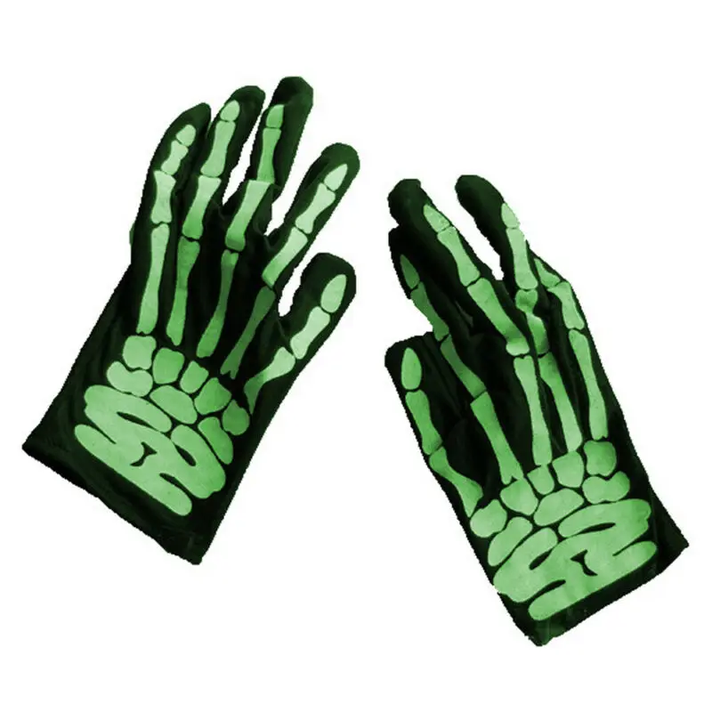 Halloween Party Costume Ghost Gothic Black Skull Skeleton Bone Wrist Gloves Supplies | Дом и сад