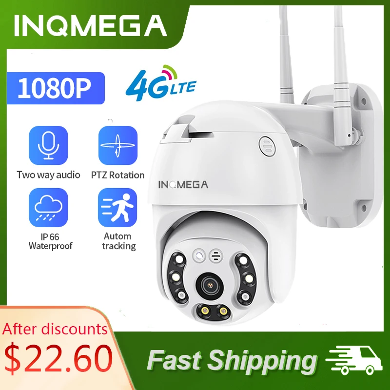 

INQMEGA 4G камера WIFI 2MP 1080P PTZ купольная Беспроводная GSM sim-карта IP камера безопасности наружного видеонаблюдения P2P IR ночного видения 30 м