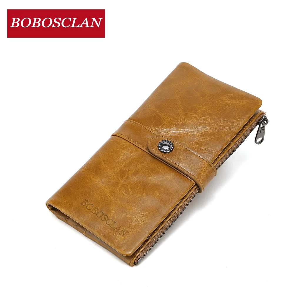 Кожаный кошелек BOBOSCLAN для женщин дизайнерский Дамский бумажник с кармашком