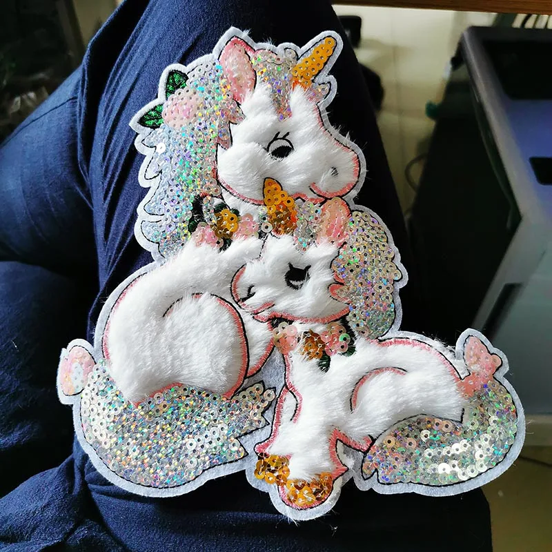 DIY нашивка с железной башней, нашивки с блестками для шитья одежды, нашивки для одежды, нашивка единорога с героями мультфильмов, милые полоски на одежде