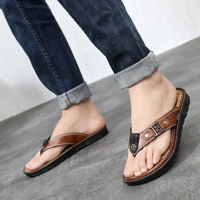 

New summer flip flops men's non-slip beach flip flops