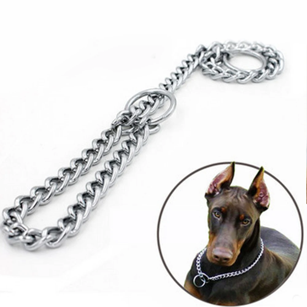 

Stainless Steel Snake Chain Dog Collar Walking Pet Supplies Heavy Duty Adjustable Training Neck Wear Resistant Single Row