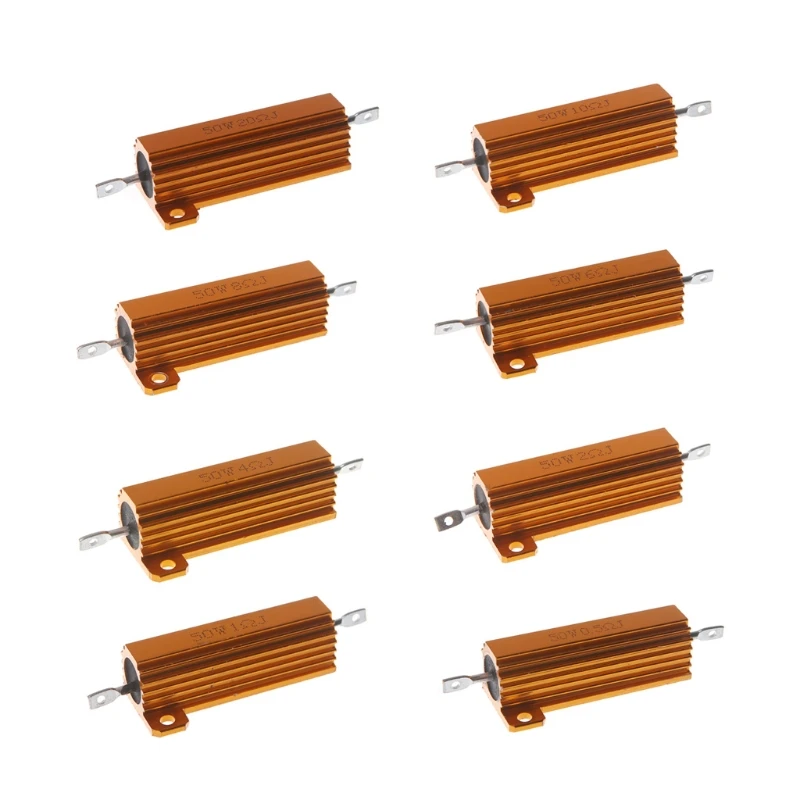 

RipengPI 50W Shell Power Aluminum Housed Case Wirewound Resistor 0.5/1/2/4/6/8/10/20 Ohm