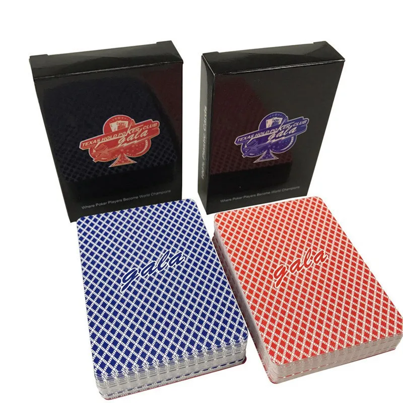 1Red and 1Blue GALA K8356 2 компл./лот Baccarat Texas Hold'em пластиковые игральные карты водонепроницаемые атласные для покера карты Pokerstar настольная игра 2,48*3,46 дюймов - Цвет: 1Red and 1Blue GALA
