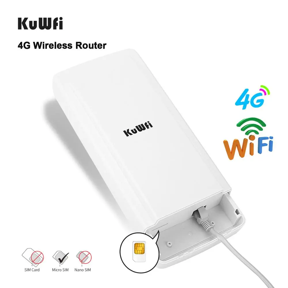 Уличный роутер KuWFi 4G LTE CPE 150 Мбит/с беспроводной CPE/мостовой/шлюз/WISP со слотом для sim