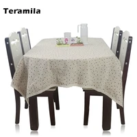 teramila cherry pattern rectangular cotton linen dining table cloth with lace decoration wedding mantel tapete round table cover