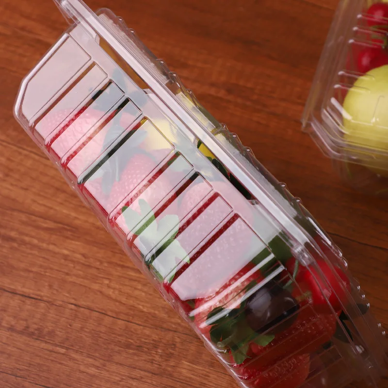 

Disposable Transparent Fruit Plastic Box with Cap Freshness Fruit Fishing & Vegetable Strawberry Hit Packaging Platter 100