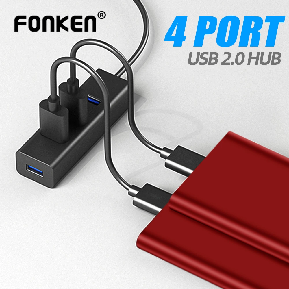 4 портовый usb хаб с клавиатурой разветвитель разъемами USB 2 0 адаптер Hab для