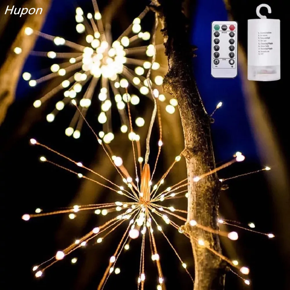 

Christmas LED Hanging Starburst String Lights 100-200 Leds Firework Fairy Garland Christmas lights outdoor For Party Home Decor