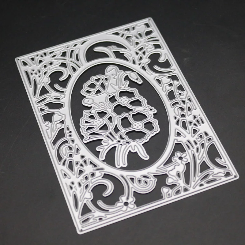 Маленький цветок прямоугольная рамка ручной работы металлические режущие