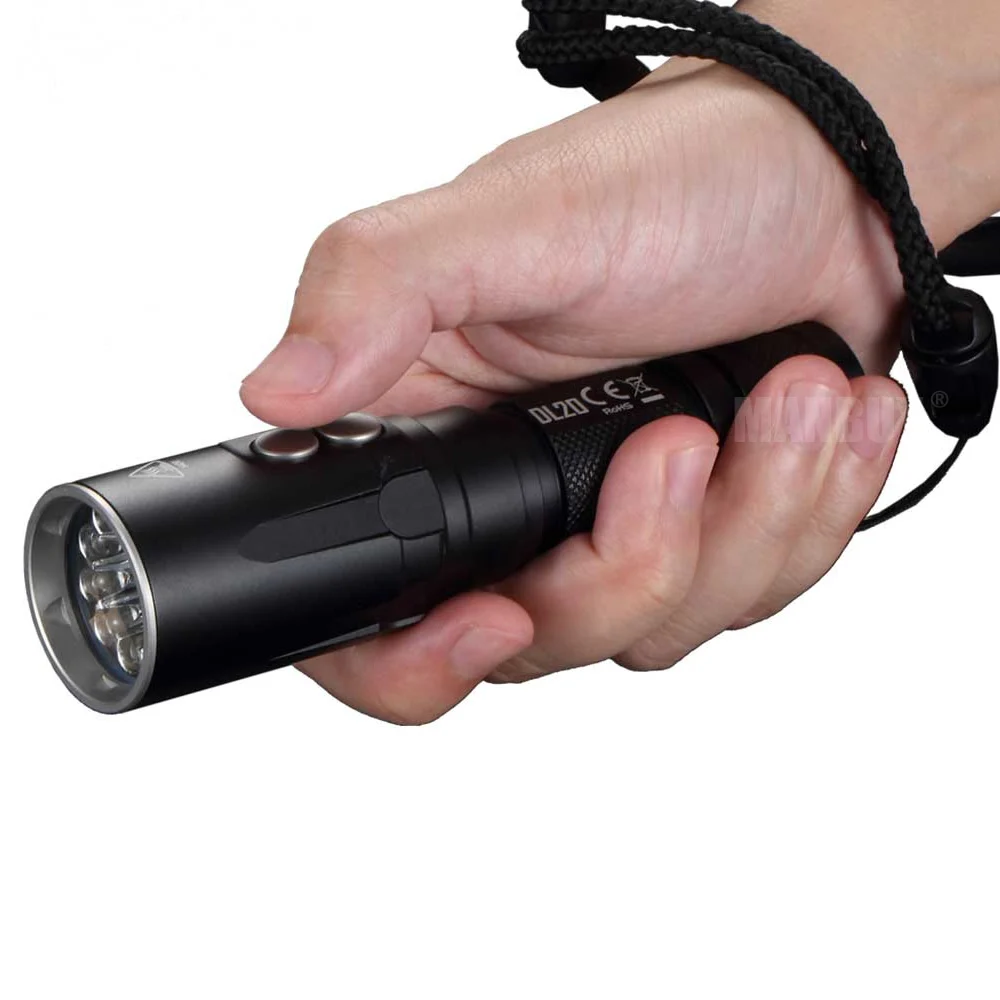 Фото Nitecore DL20 100 метра погружной Дайвинг светильник 1000 LMs благодаря светодиоду CREE XPL HI V3 белого цвета + красные светодиоды вспышки светильник водон... №2