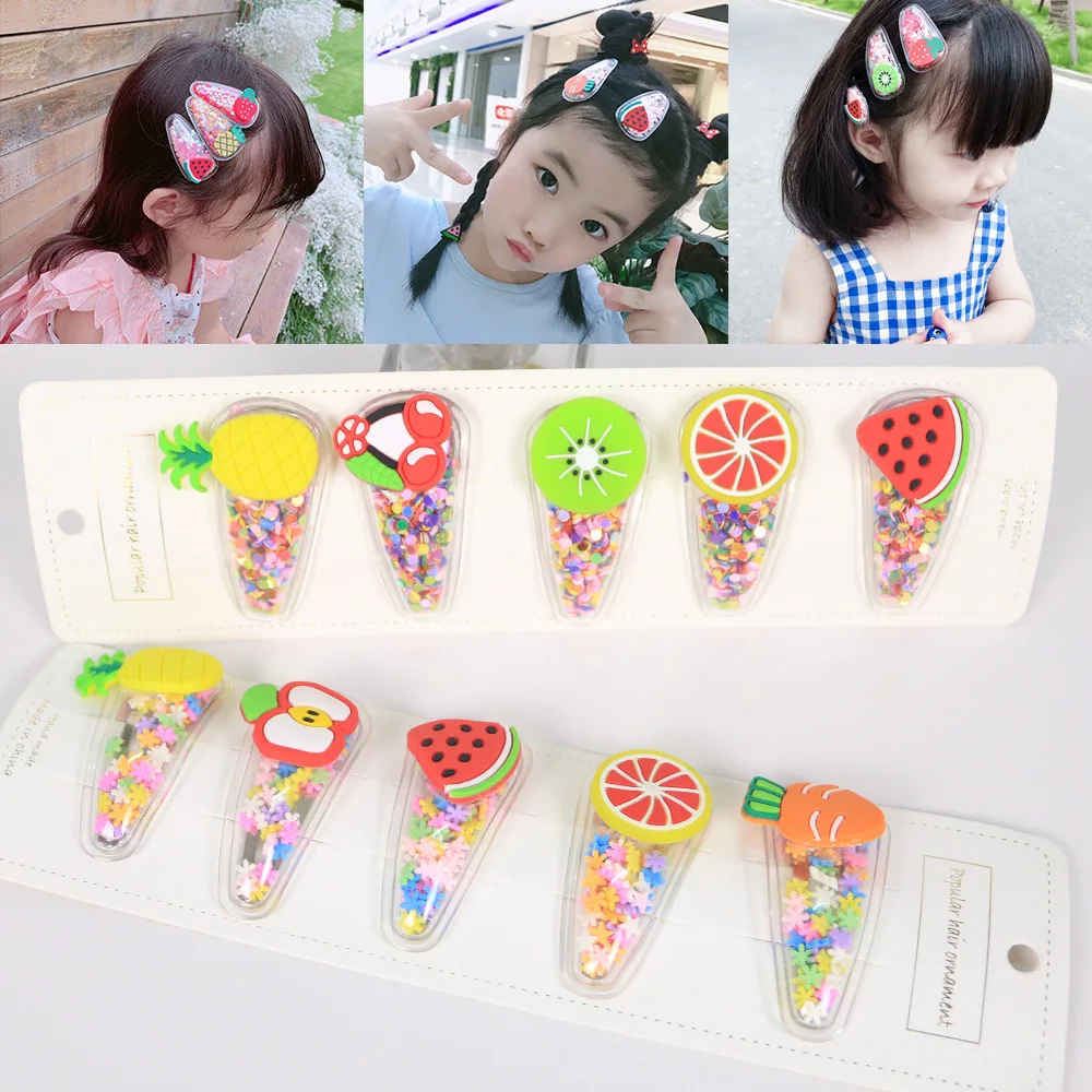 5 шт. Милая фруктовая пластмассовая заколка для волос украшения детский душ