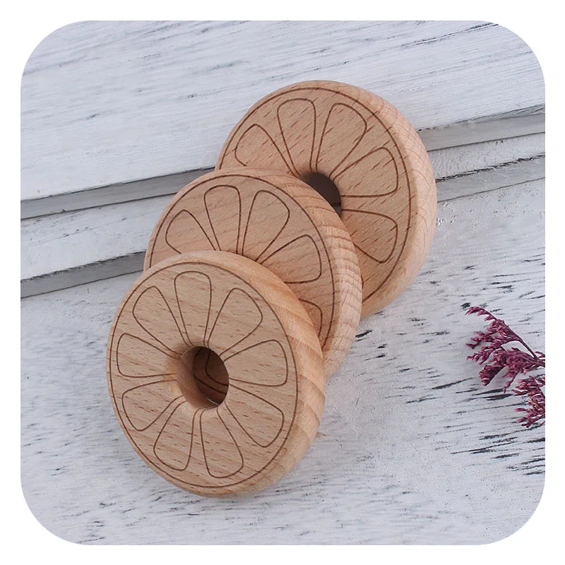 

1Pcs Food Grade Beech Wood Flower Teething Toy for Making Teether Bracelet
