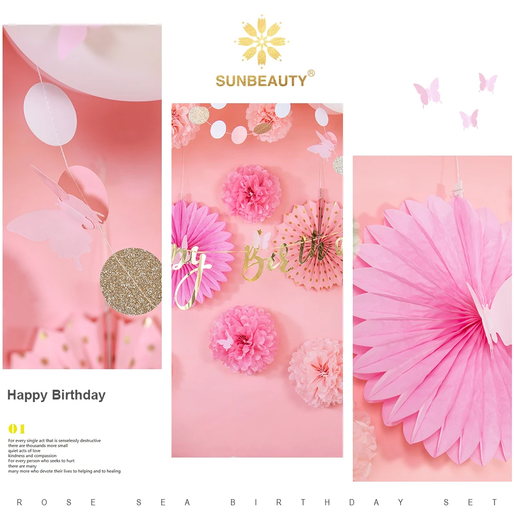 26 шт./компл. розовая морская тема украшение для дня рождения девочек малышей