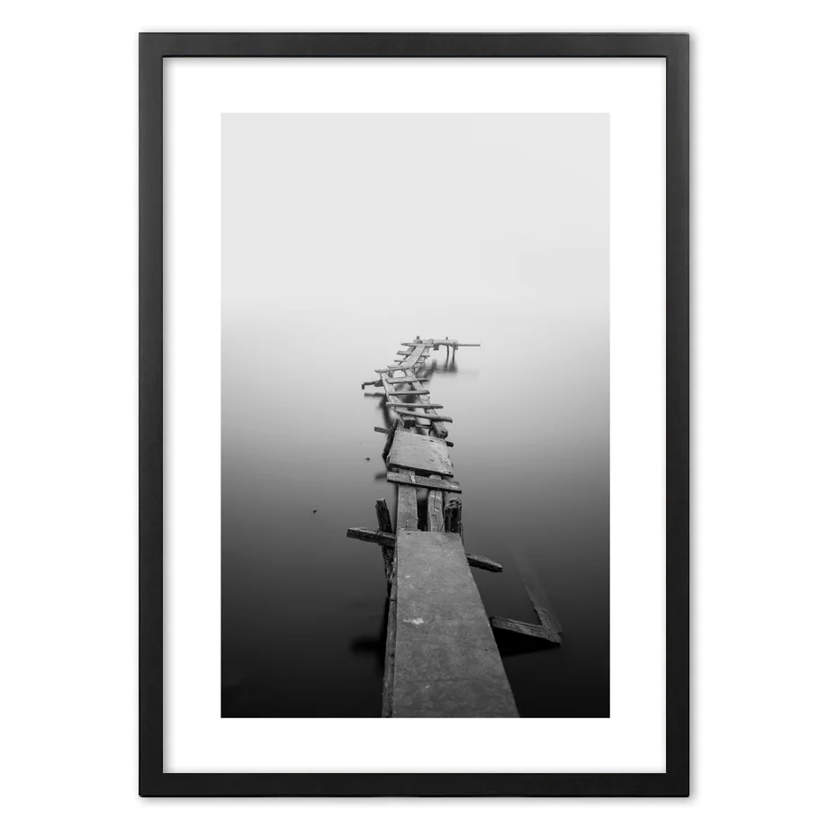 Черно белый понтон художественная фотография настенная печать бумага картина